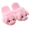 Pink pig floor slippers with short plush fabric and PP cotton filling