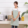 Linen stripe apron in blue, breathable kitchen apron for household chores, one size