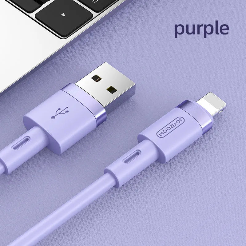 Type-C charging cable in multiple colours showing straight connector design and 1.2 metre length