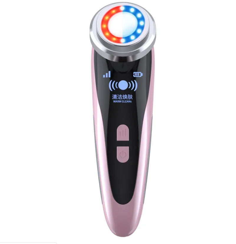 Beauty instrument cleanser in rose pink with 48x55x153mm size and 3 gear settings