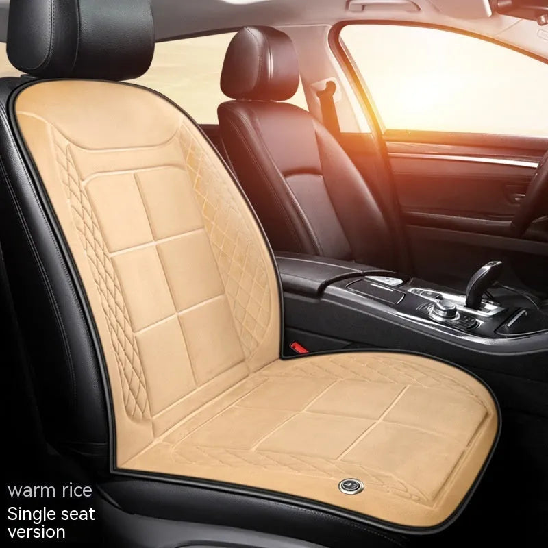 Car seat heating cushion in beige, black, and coffee colours for single, double, and rear seats