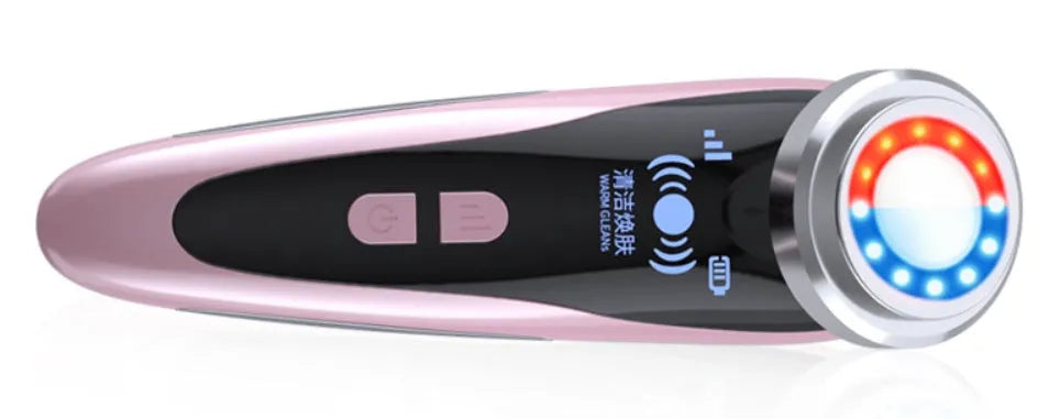 Beauty instrument cleanser in rose pink with 48x55x153mm size and 3 gear settings