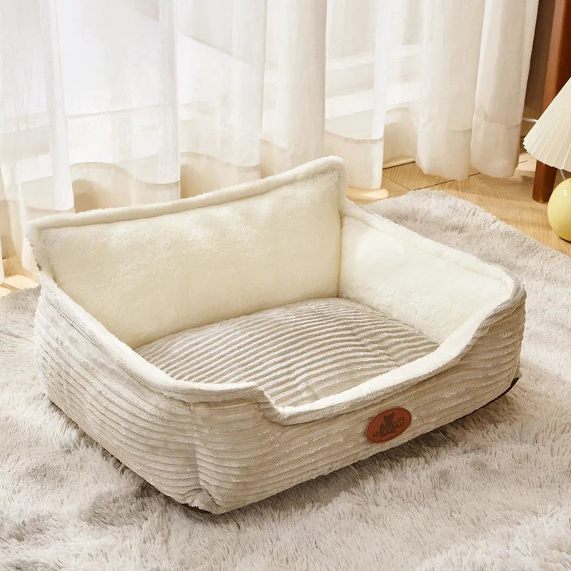 Universal kennel washable bed for small and medium dogs in coffee colour