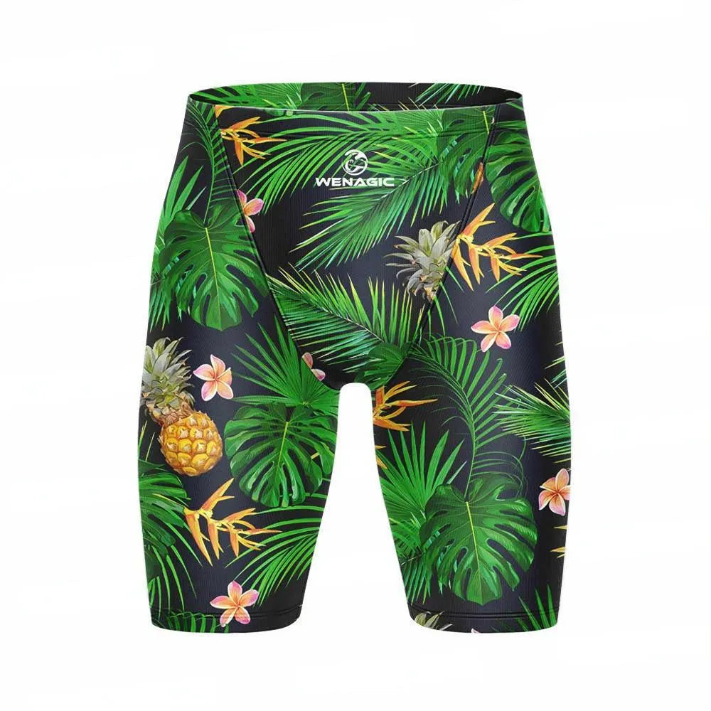 Adult briefs-style swimming trunks in Lycra and polyester, shown in a solid colour.