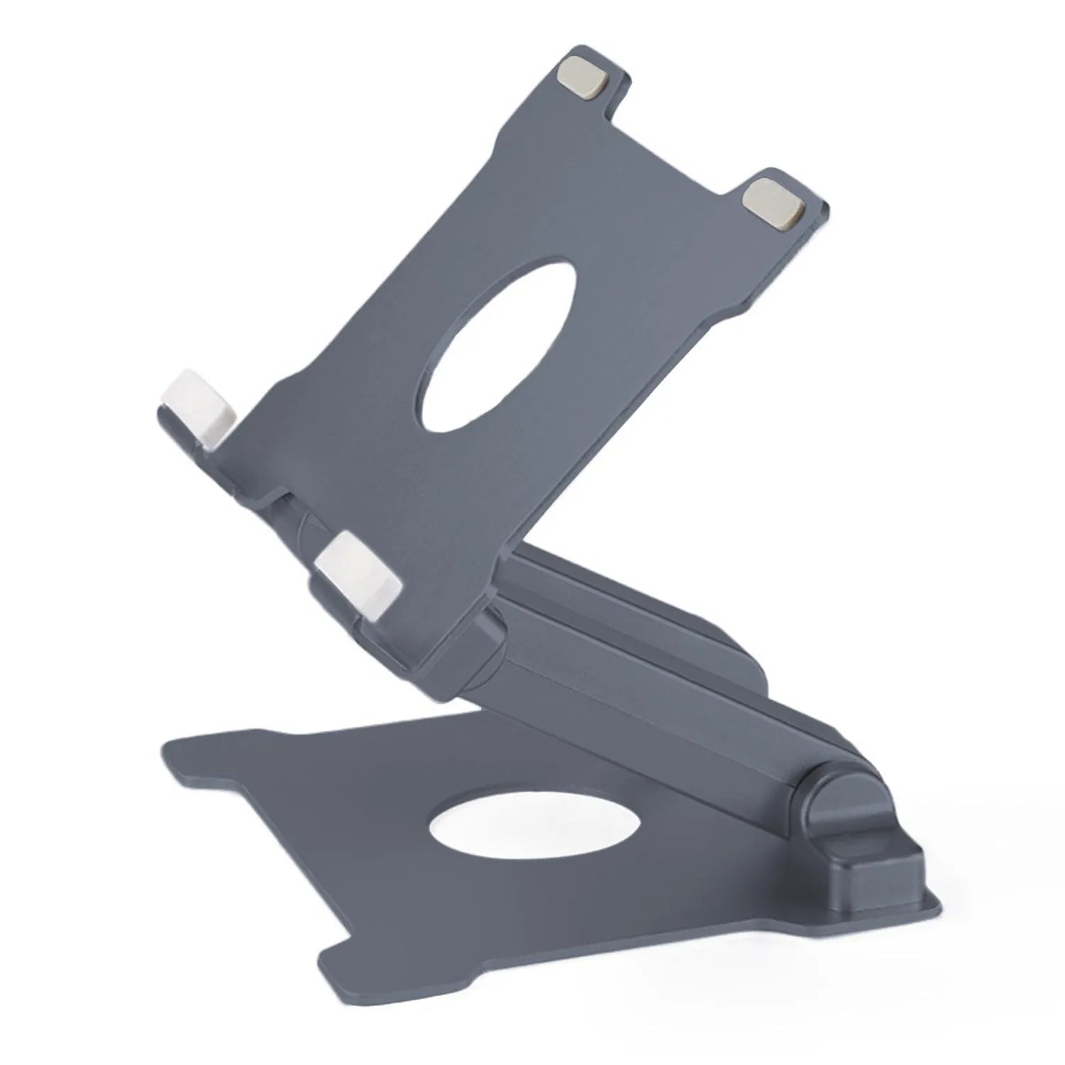 Folding aluminium alloy laptop stand with adjustable lifting height in silver colour