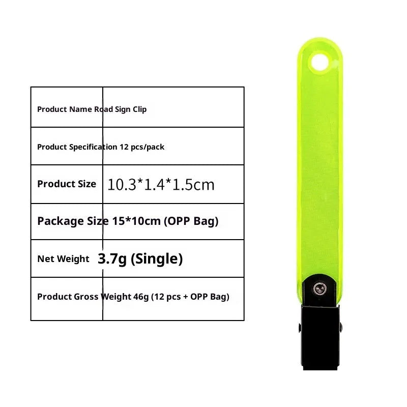 Yellow and orange PVC fluorescent ribbon clips for outdoor archery road sign marking, 10.3 cm size