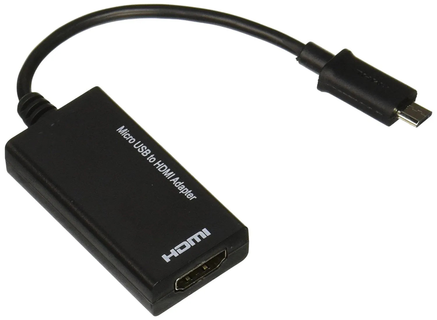 Black HD to HDMI adapter with 1.5 metre cable for connecting phones and tablets to TVs