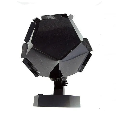 LED starry sky projector showing constellation projection on bedroom ceiling with remote control