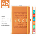 Self-discipline daily planner with imitation leather cover in multiple colour options