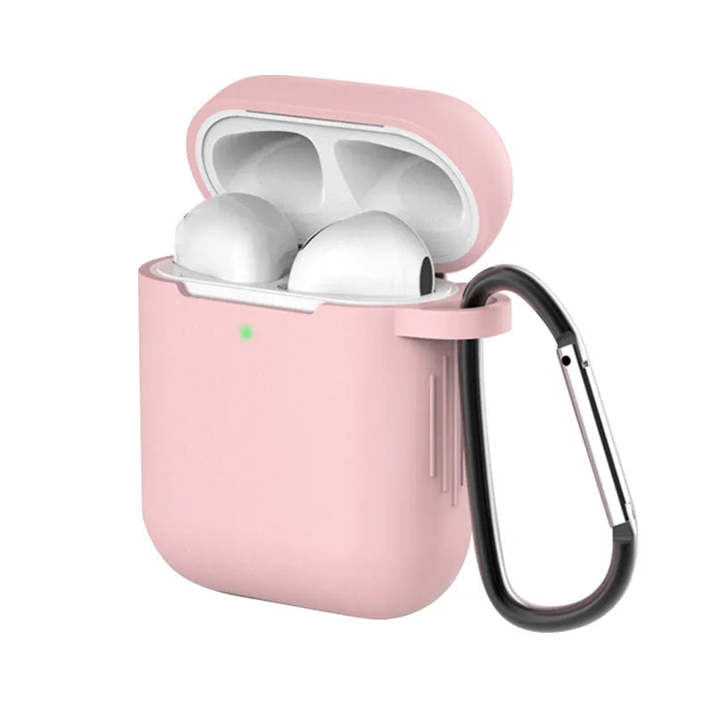 Silicone clamshell covers for Apple AirPods first and second generation in multiple colour options