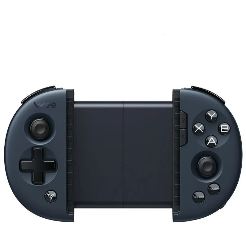 Feizhi Wee 2T blue and orange mobile game controllers with stretch handles and USB cables.