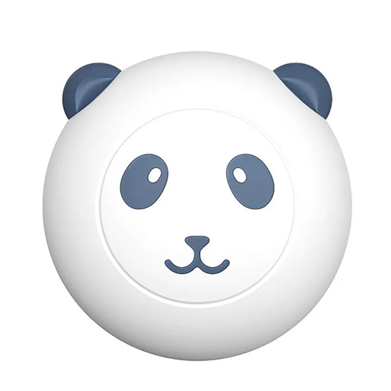 Panda-shaped silicone pet shower brush with soft bristles for bathing cats and dogs.