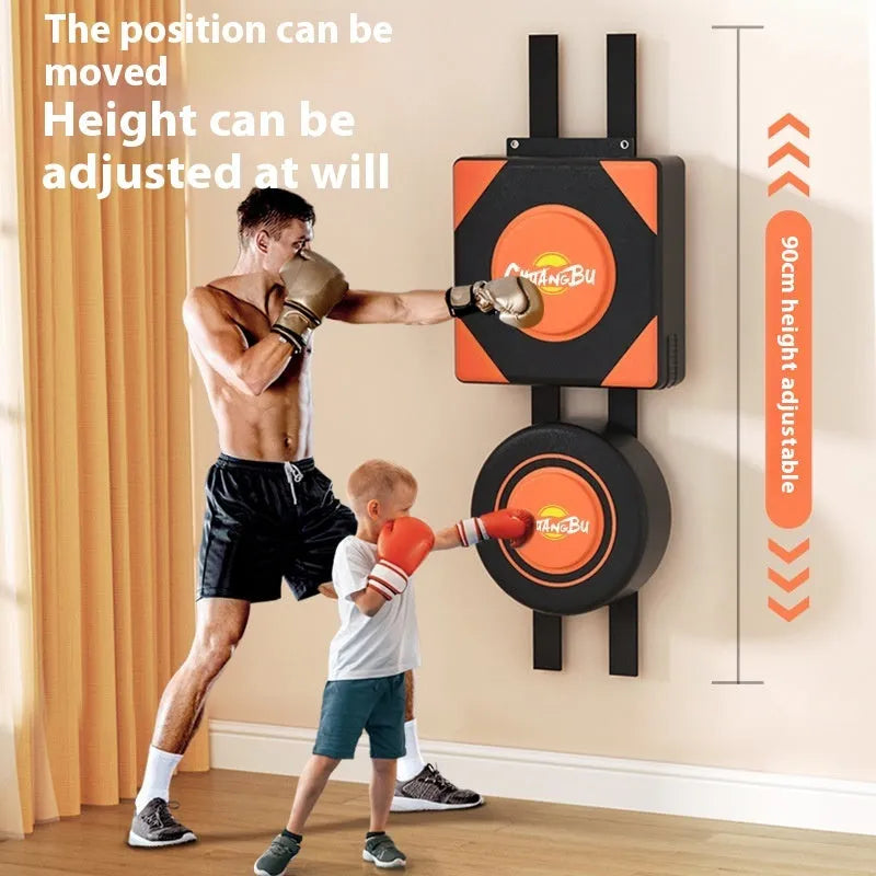 Wall-mounted boxing training target in PU leather with hanging hardware