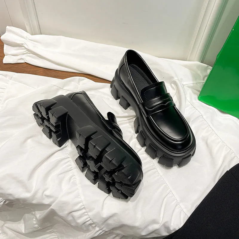 British wide fit loafers in patent leather and matte finishes with rubber sole