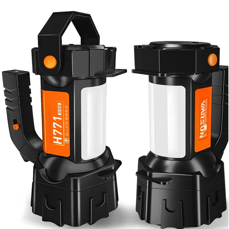Multifunctional strong light portable camping lamp with USB charging and removable battery, 1000/2000 lumens