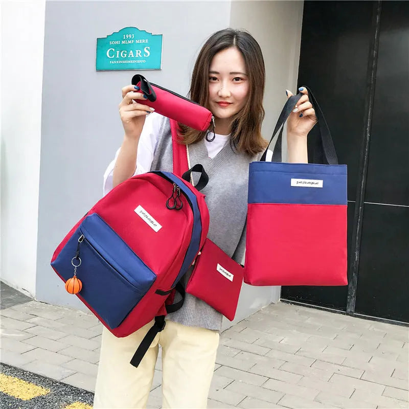 Medium canvas backpack for women, square vertical section, air cushion strap, available in black