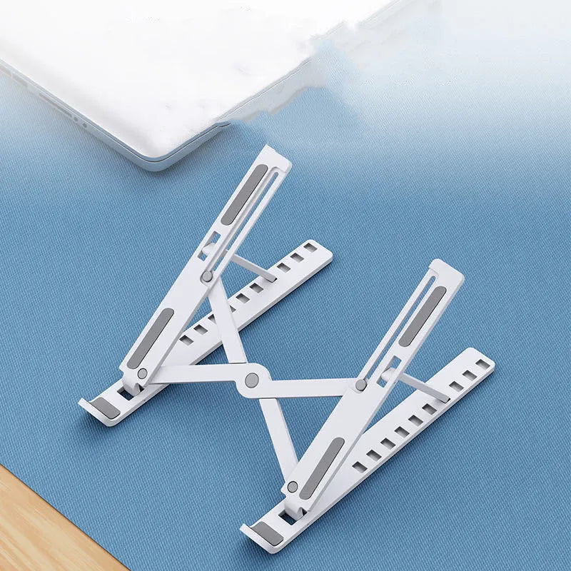 Portable laptop lift cooling base made of ABS plastic in 10-position folding design black colour