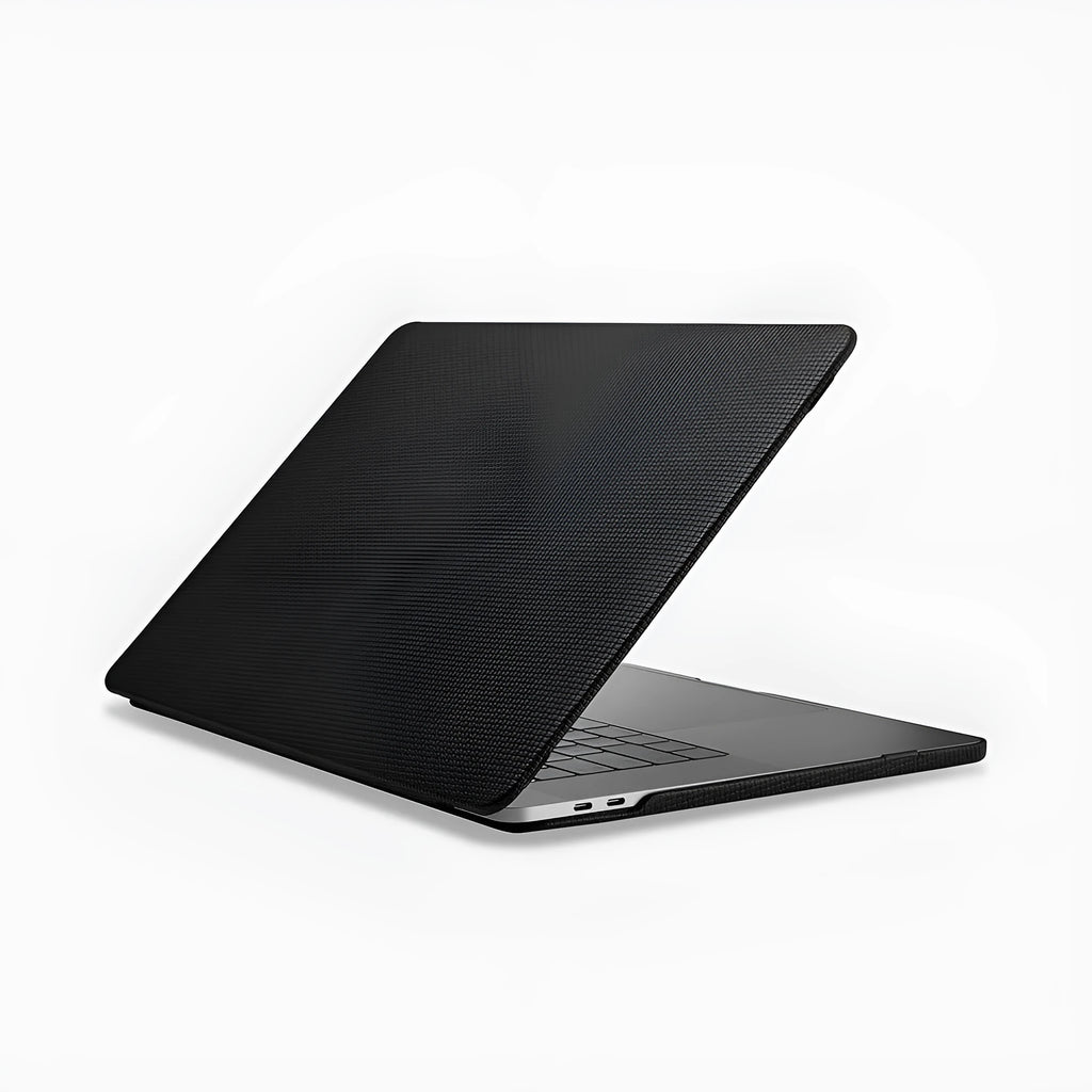 Ultra-thin first layer cowhide leather protective sleeve for Apple notebook, black, cross pattern texture