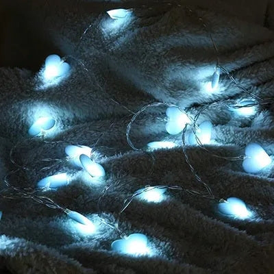 Love heart LED fairy string lights 3m pink purple battery operated bedroom wedding decoration