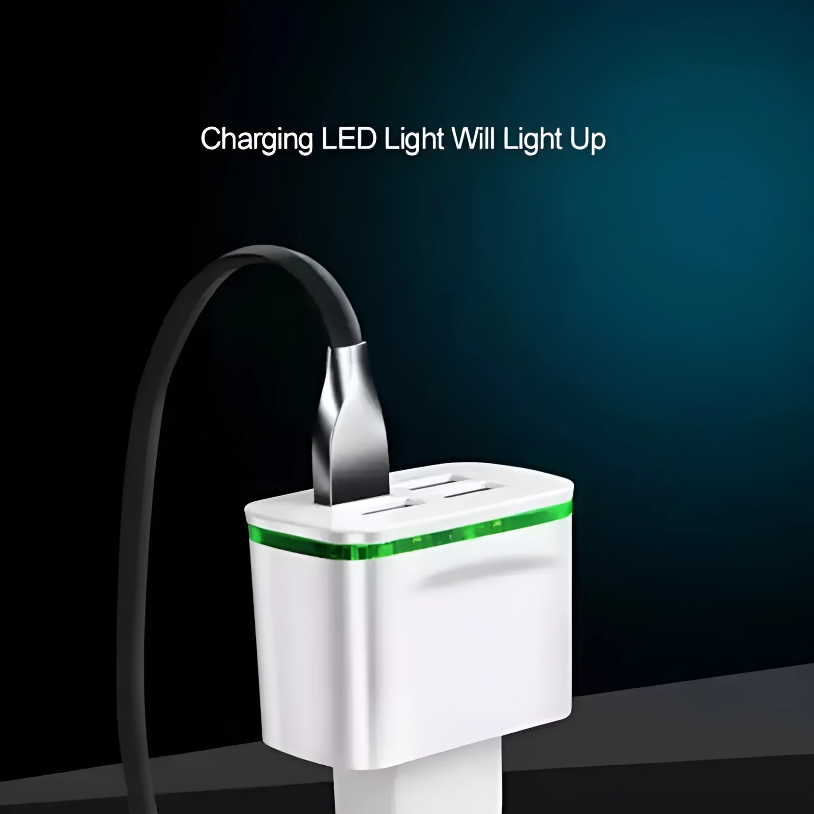 Universal travel charging head in black with ABS shell, USB interface, and EU plug