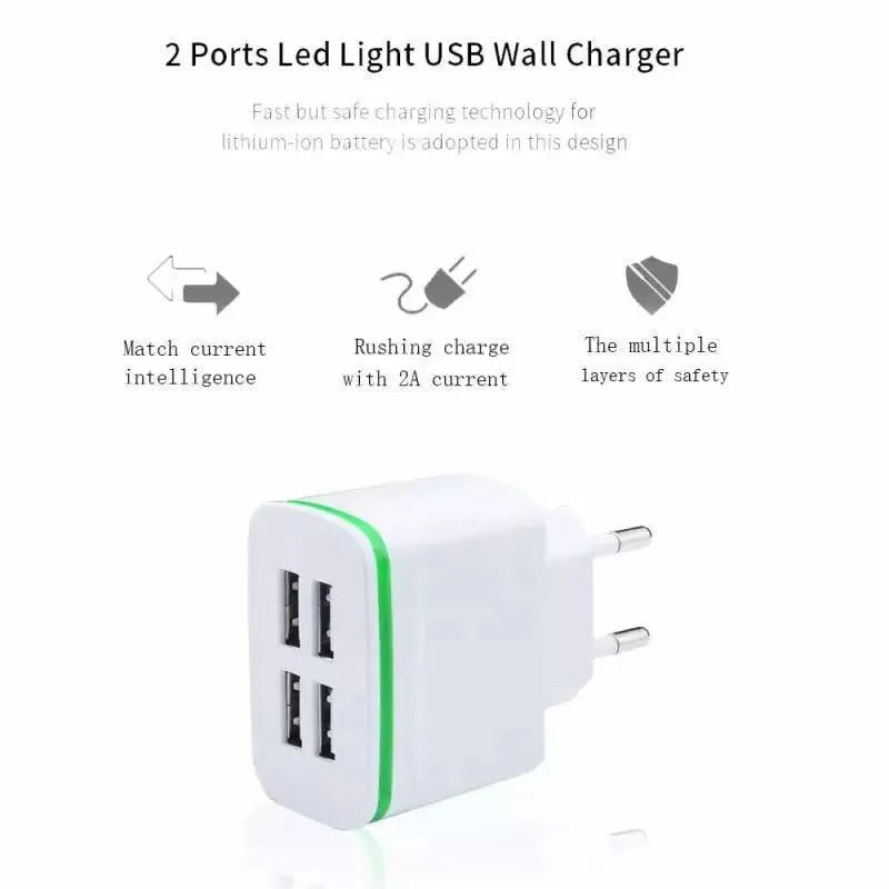 Universal travel charging head in black with ABS shell, USB interface, and EU plug