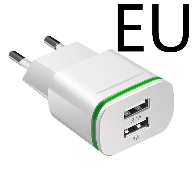 Universal travel charging head in black with ABS shell, USB interface, and EU plug