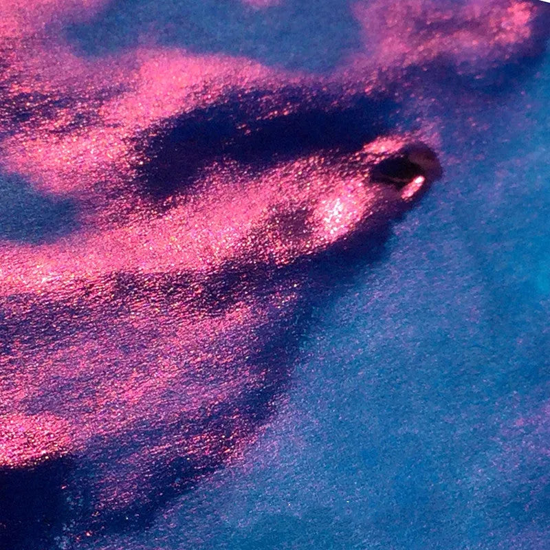Bottle of sheen gradient ink with gold powder for fountain pens and dip pens in red tide or truffle colour.