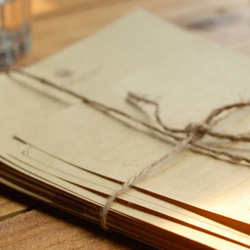 Vintage kraft paper stationery set with ten large sheets and two small notes in brown Chinese envelope style