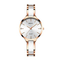 Rhinestone ceramic quartz ladies watch with 33mm dial, stainless steel and ceramic strap, black colour option