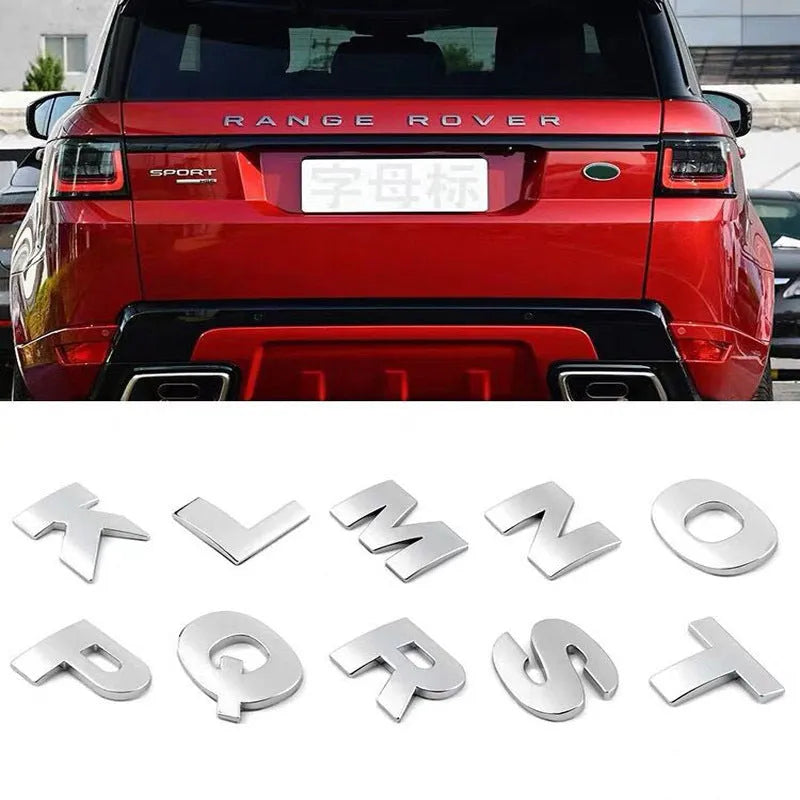 Large personalized English car tail letter mark aluminium alloy displacement sticker 4.5cm size black