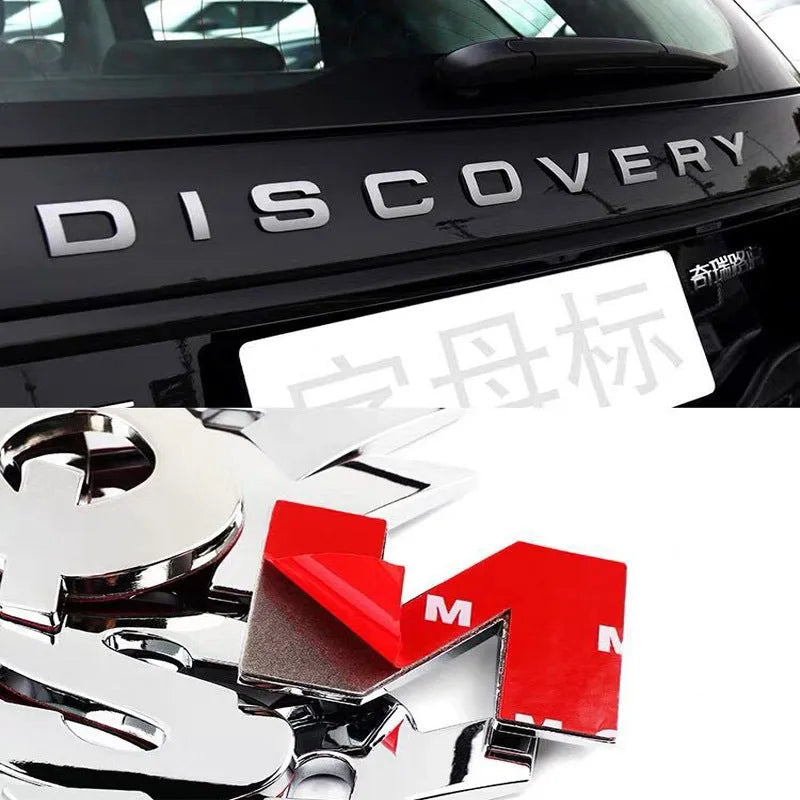 Large personalized English car tail letter mark aluminium alloy displacement sticker 4.5cm size black