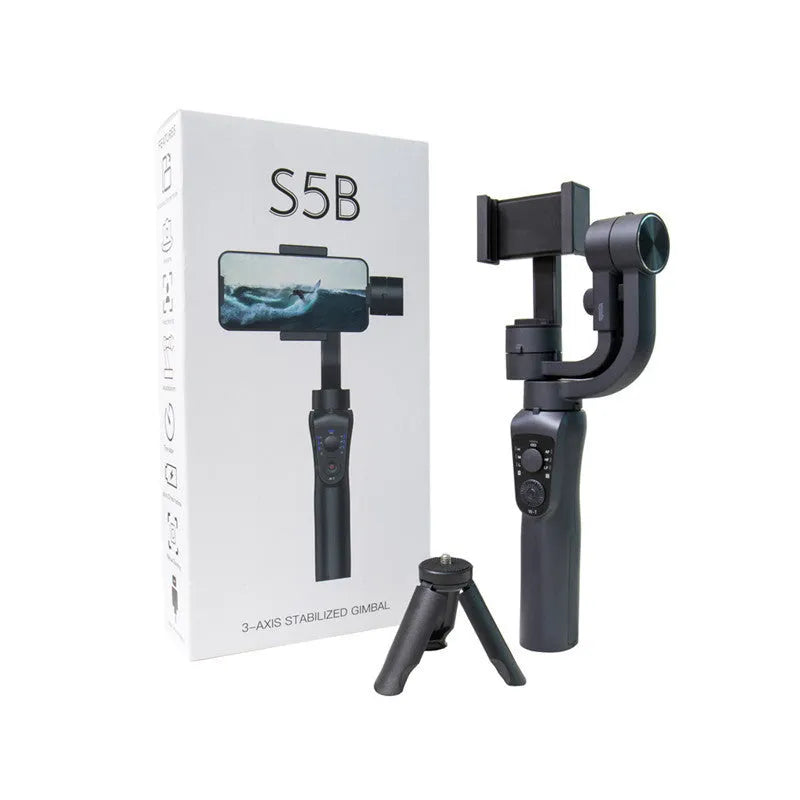 Mobile phone three-axis stabilizer with extension rod and tripod accessories