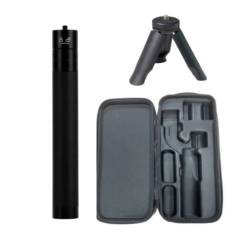 Mobile phone three-axis stabilizer with extension rod and tripod accessories