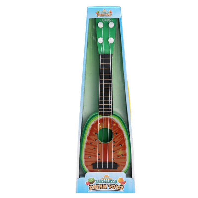 Children's retro-style simulation ukulele toy measuring 38cm with plastic construction