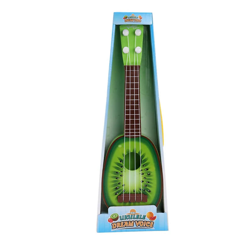 Children's retro-style simulation ukulele toy measuring 38cm with plastic construction