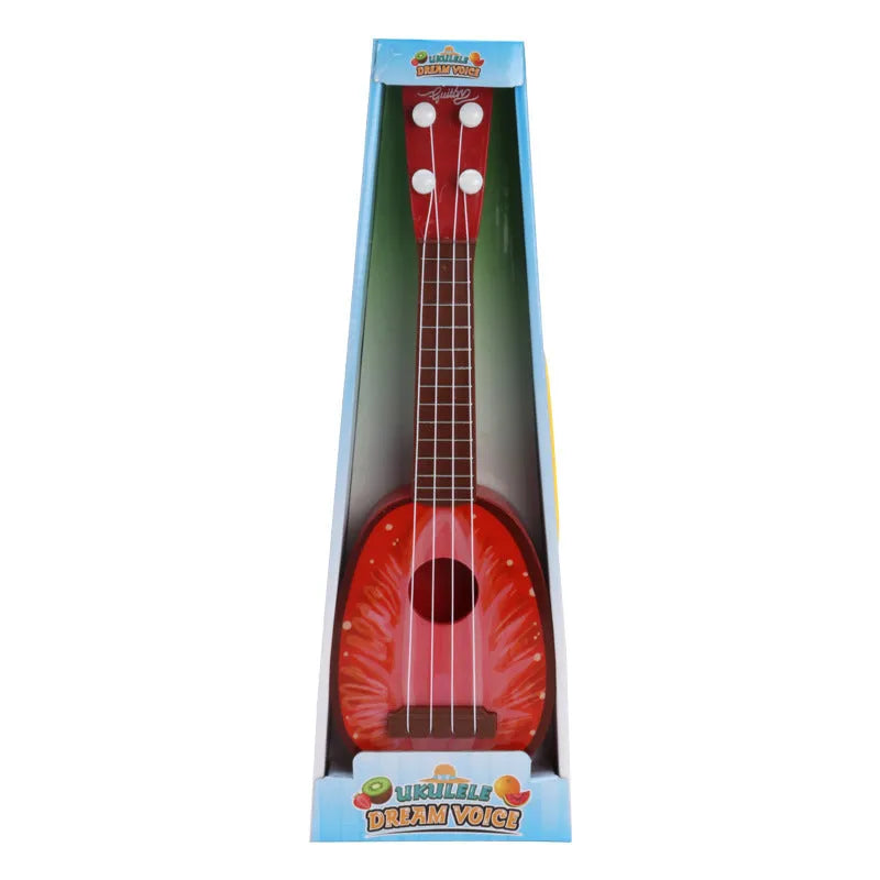 Children's retro-style simulation ukulele toy measuring 38cm with plastic construction