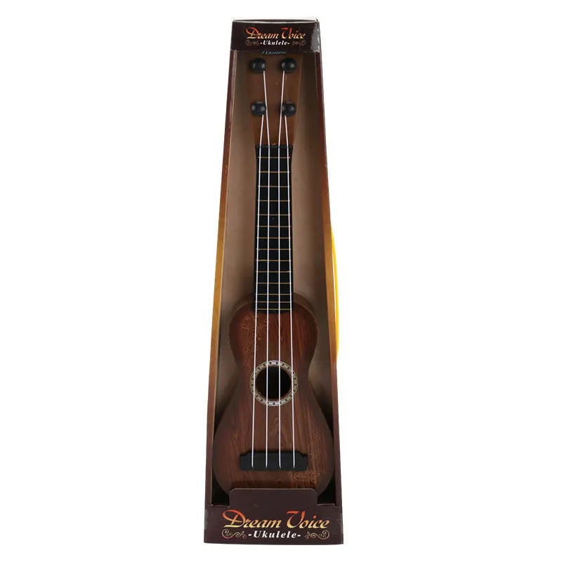 Children's retro-style simulation ukulele toy measuring 38cm with plastic construction
