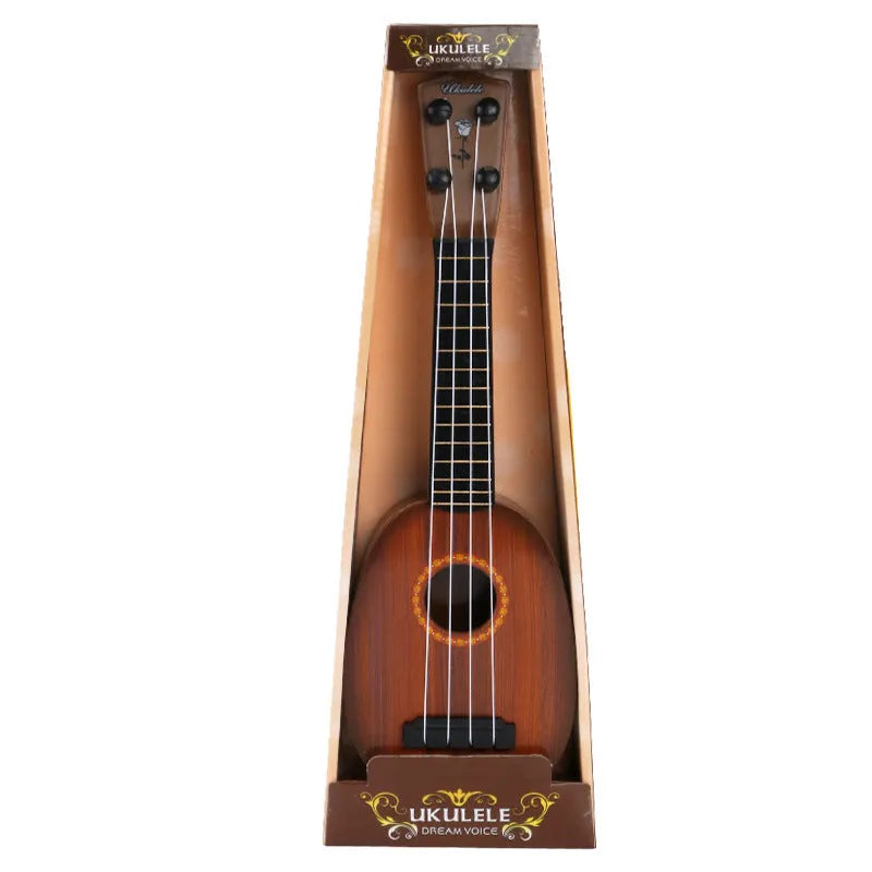 Children's retro-style simulation ukulele toy measuring 38cm with plastic construction
