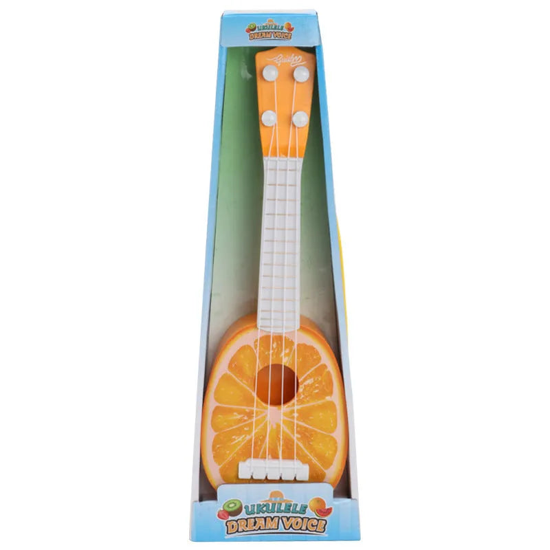 Children's retro-style simulation ukulele toy measuring 38cm with plastic construction