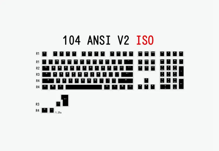 White and black PBT doubleshot pudding keycaps with translucent side legends for mechanical keyboards.