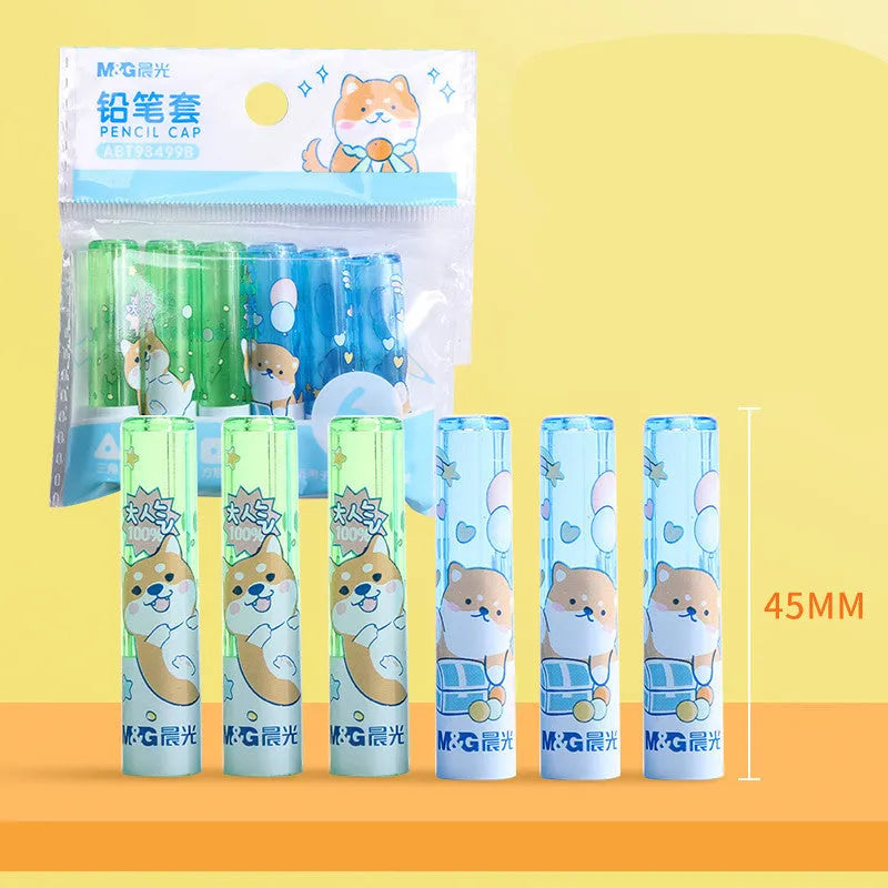 24-pack children pen caps with safety vent in White Rabbit, Little Dinosaur, Blue Puppy, and Pink Puppy designs