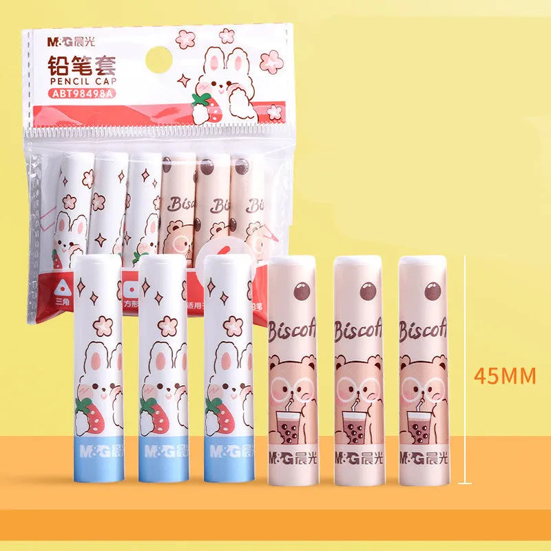 24-pack children pen caps with safety vent in White Rabbit, Little Dinosaur, Blue Puppy, and Pink Puppy designs