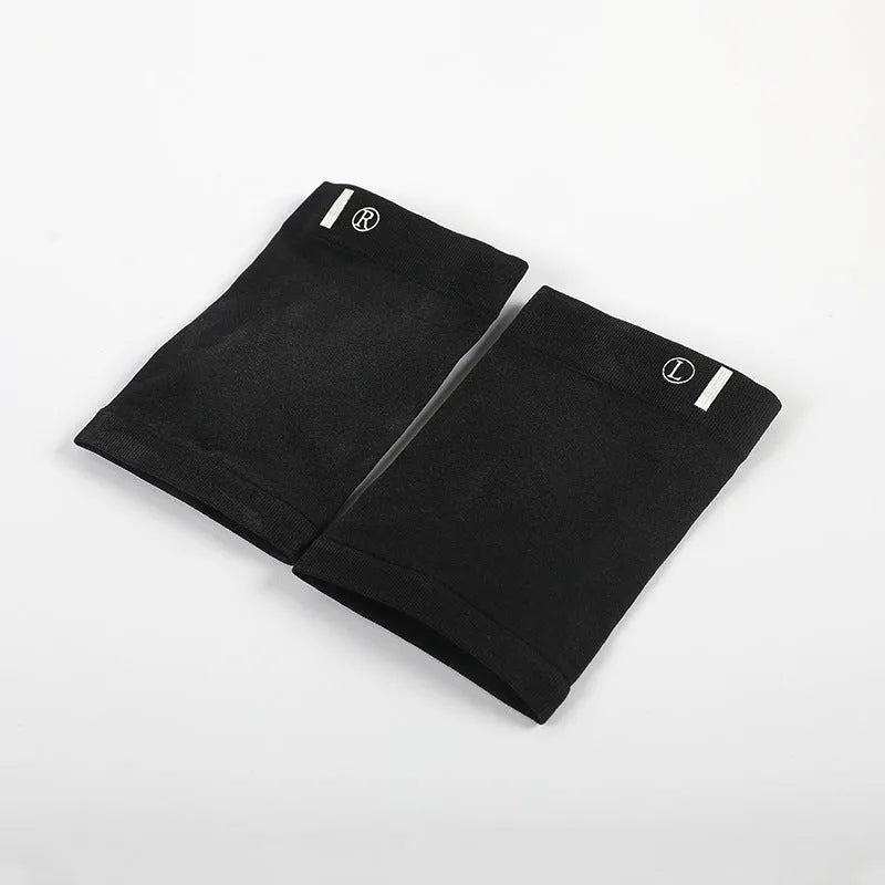 Elastic fabric arch pad sock in oval black for foot arch support shock absorption