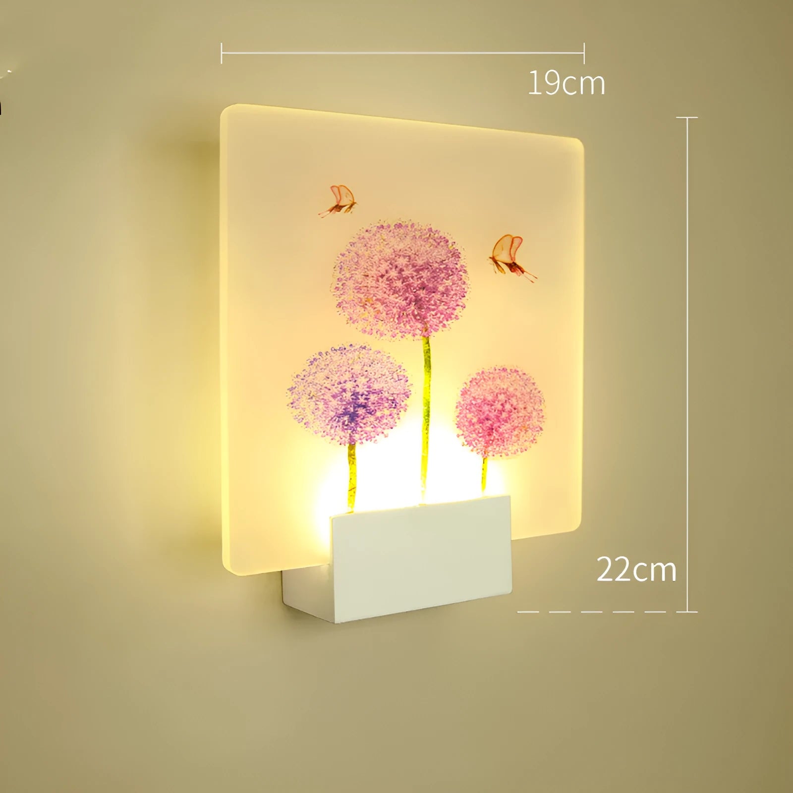 White LED wall light with acrylic shade for corridor or staircase, 220V, push button switch, modern simple style