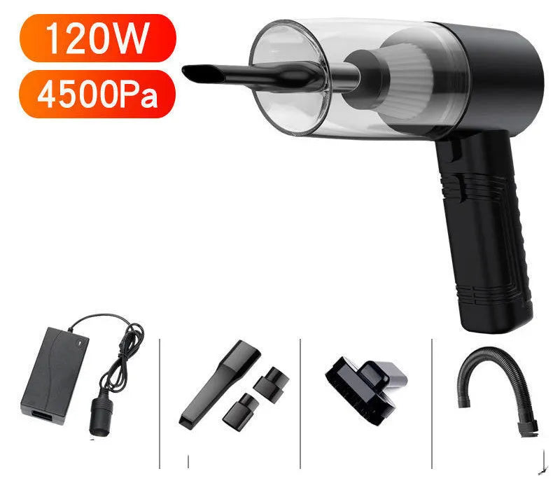 Car vacuum cleaner with accessories in black or white colour with 5-metre power cord