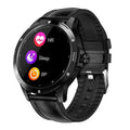 Waterproof sports smart bracelet with 1.28-inch circular touchscreen on silicone wristband