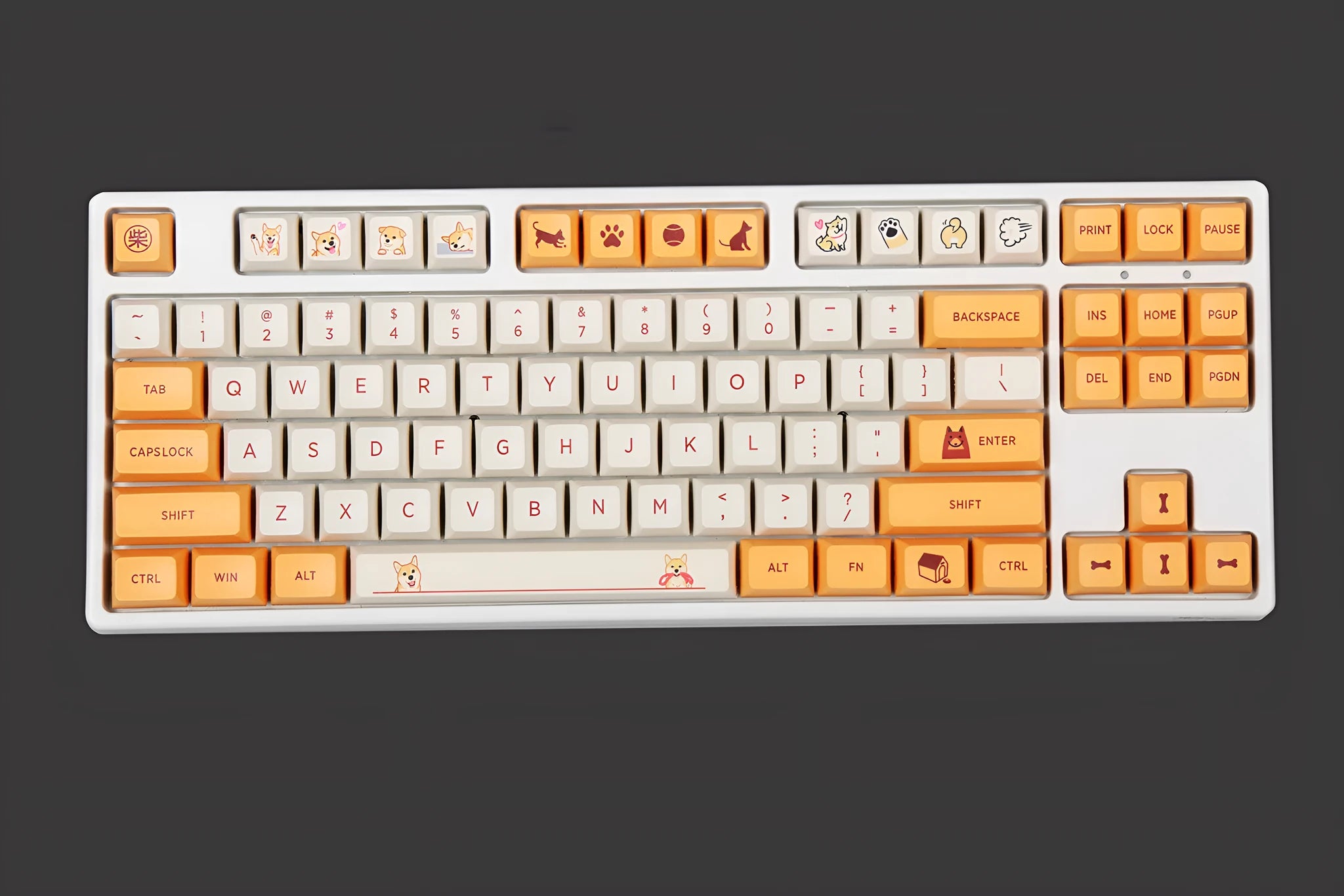 Ice Cream Macaroni Key Cap set with wireless USB connection, available in Ice Cream Cup, Macaroon, Milk Violet, and Shiba Inu colours