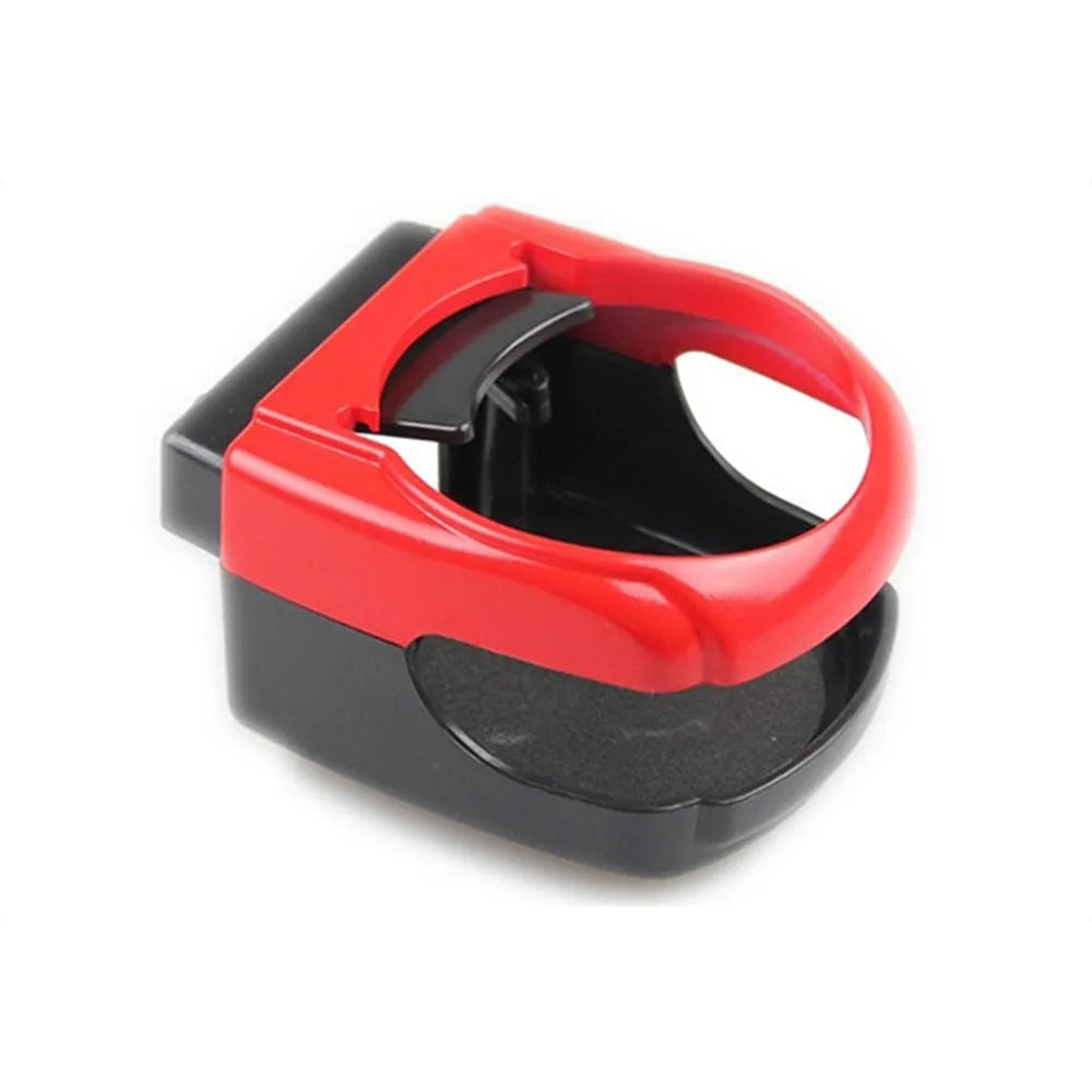 Aluminum alloy car water cup holder clipped onto vehicle air outlet, black colour, with a drink can