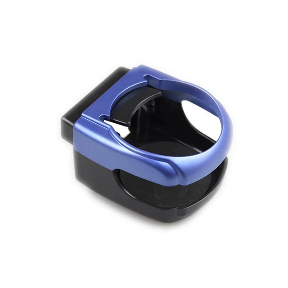Aluminum alloy car water cup holder clipped onto vehicle air outlet, black colour, with a drink can