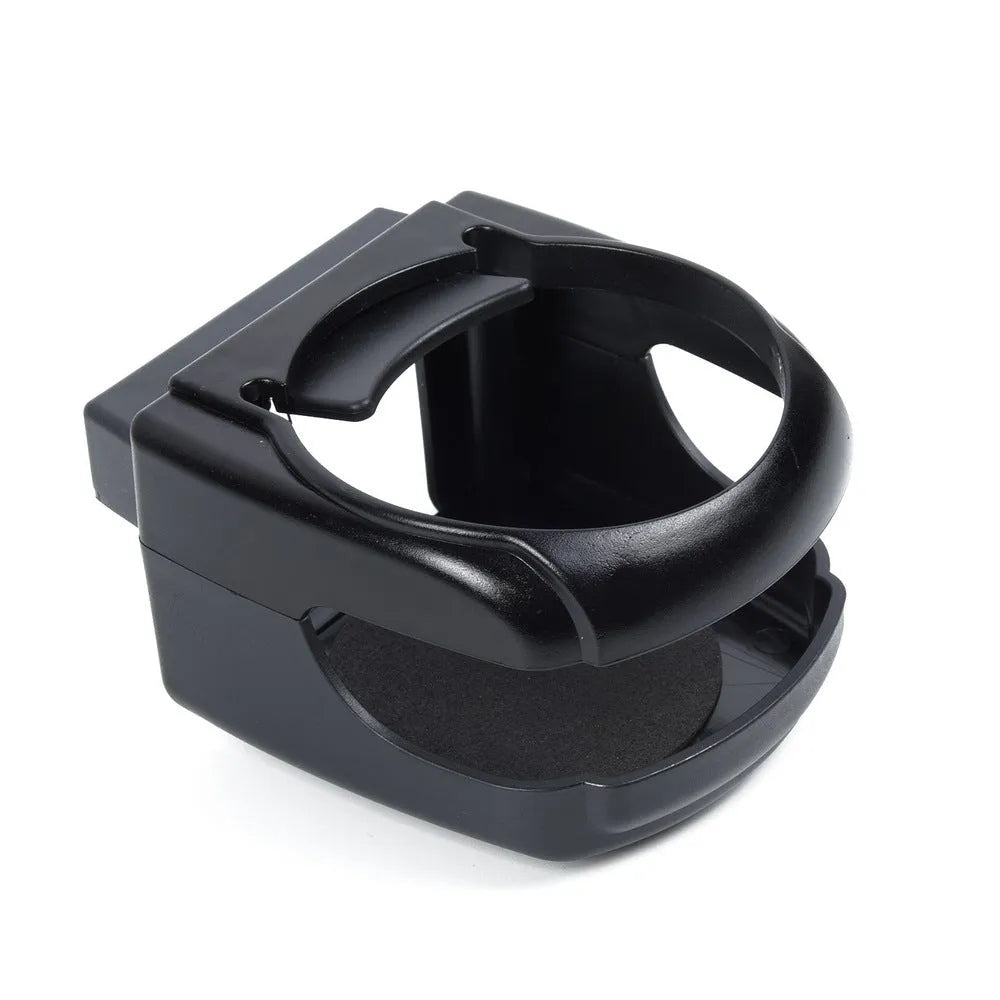 Aluminum alloy car water cup holder clipped onto vehicle air outlet, black colour, with a drink can